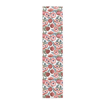Rosh Hashanah Rosh HaShanah Rosh HaShana Rosh Ha-Shanah Pomegranate Anemone Flower Jewish Table Runner Israel Israeli Hebrew Table Runner