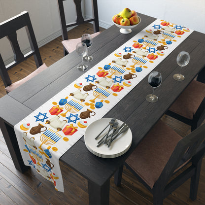 Hannukah Hanuka Hanukkah Chanukah Chanuka Chanukkah Channukah Chanukka 1 | Jewish Holiday Themed | Table Runner