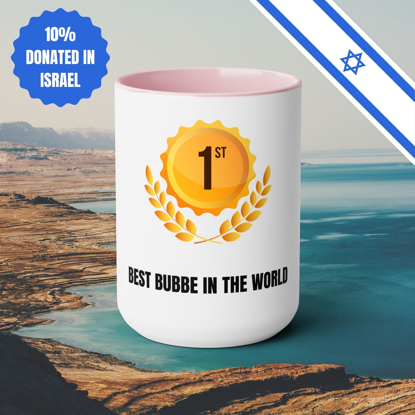 Best Bubbe In The World | Two-Tone Coffee Mugs, 15oz | No 1 Funny Jewish Mug Gifts Coffee Gift for Safta Zayde Mom | Far Out Prints & Co.