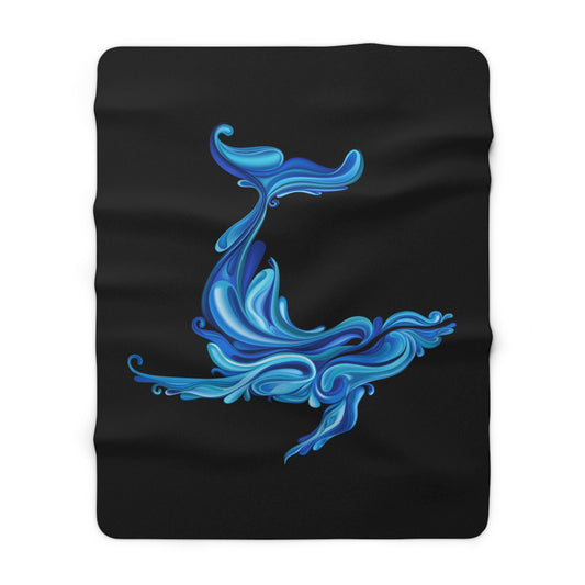 Blue Whale Sherpa Fleece Blanket