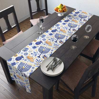 Hannukah Hanuka Hanukkah Chanukah Chanuka Chanukkah Channukah Chanukka | Jewish Holiday Themed | Table Runner