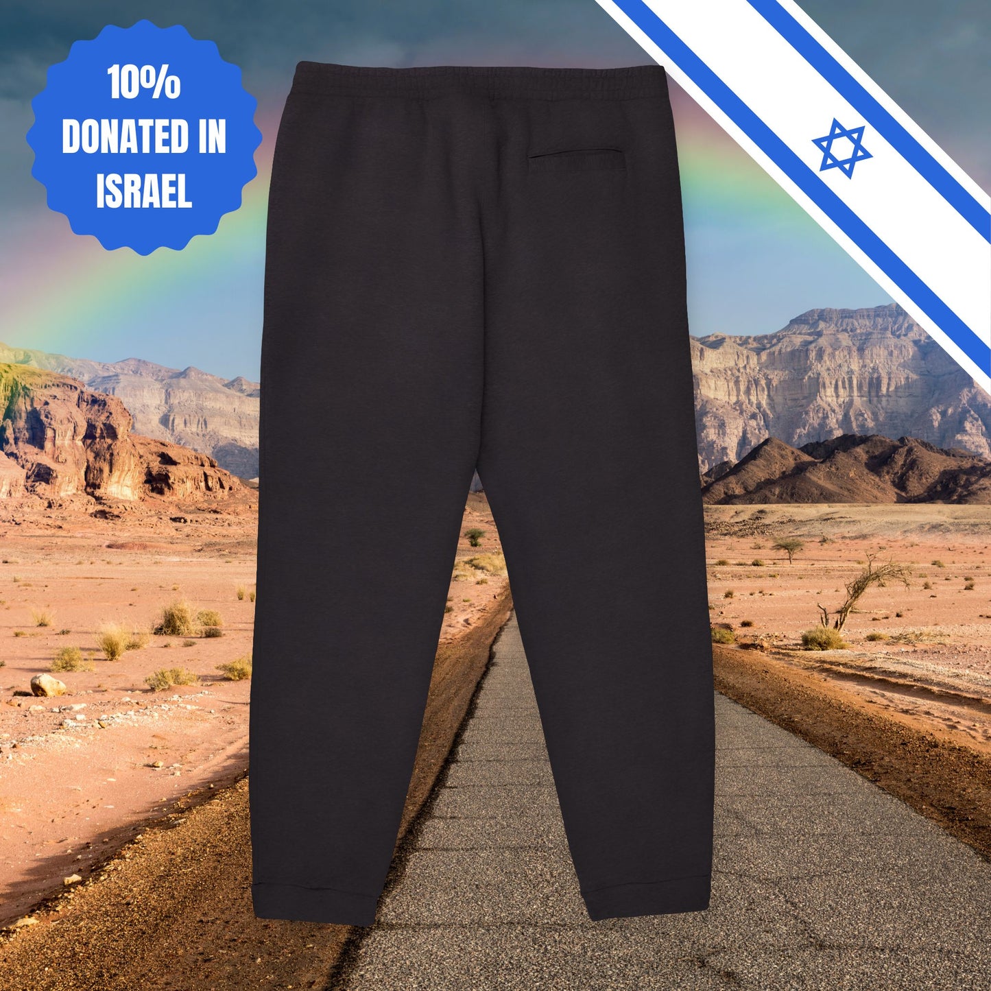 Yellow Ribbon Unisex Fleece Joggers Sports Pyjama Pants House Pants Sport Pants Athleisure Israel Israeli Hebrew Jewish Stand With Us