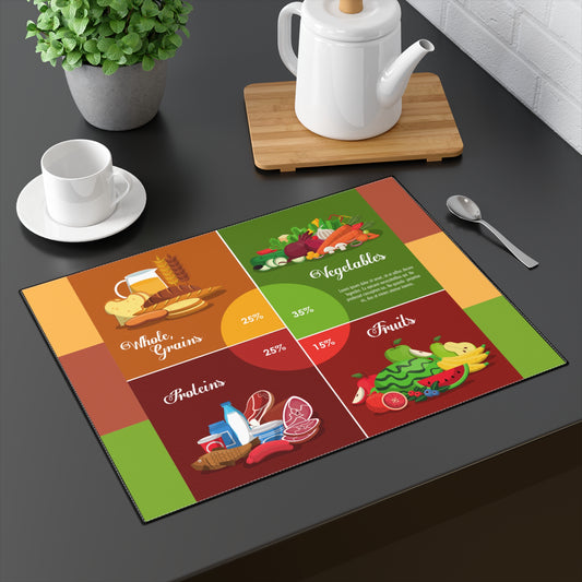 Food Groups - Educational Nutrition Health Living Kids Fun Gift - Placemat, 1pc -  by Far Out Prints & Co.