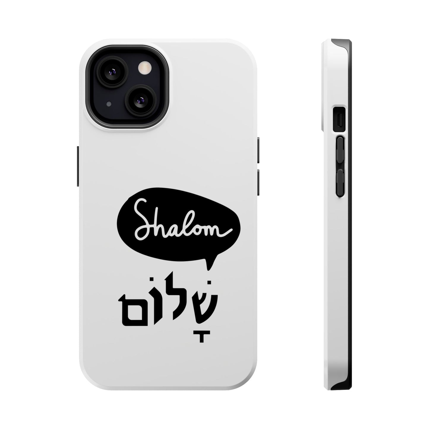 Shalom MagSafe Tough Phone Cases - Hebrew Israel Israeli Jewish Judaism Judaica - by Far Out Prints & Co.