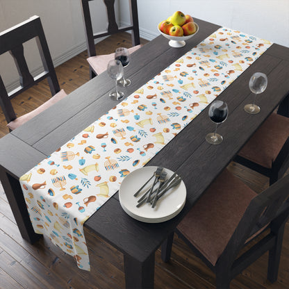 Hannukah Hanuka Hanukkah Chanukah Chanuka Chanukkah Channukah Chanukka 2 | Jewish Holiday Themed | Table Runner