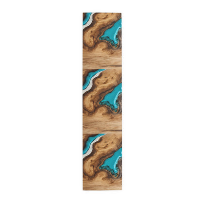 Wood Epoxy Resin Turqoise Design Table Runner Israel Israeli Judaism Judaica Jewish Gifts Presents Him Her | by Far Out Prints & Co.