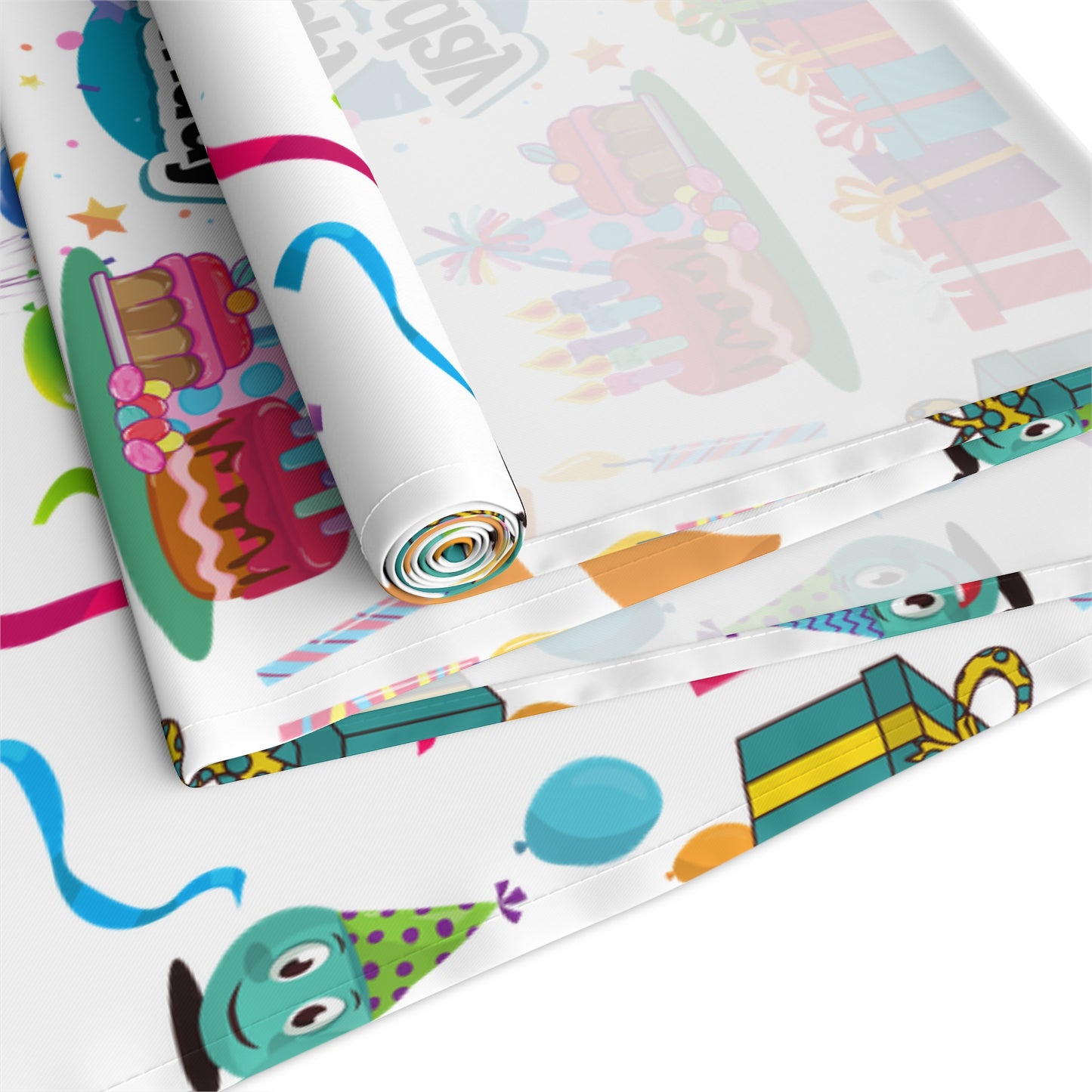 Happy Birthday Cake and Fun Pattern | Table Runner | Far Out Prints & Co.