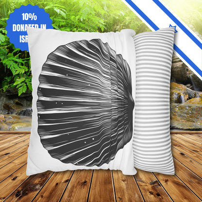 Square Pillowcase Gift Present Him Her His Her Adult Kid Home Decor House Couch Sofa Marine Ocean Conservation Lover Sea Shell Black White