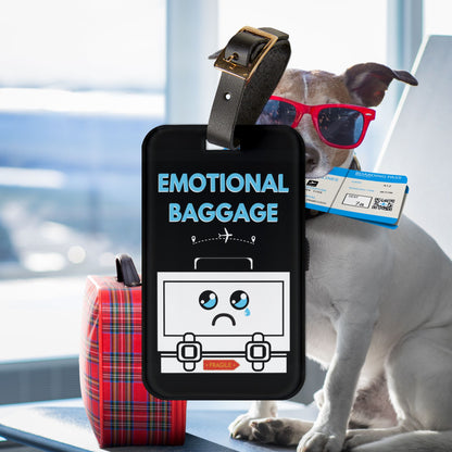 Emotional Baggage | Premium Acrylic and Leather Luggage Tag | by Far Out Prints & Co