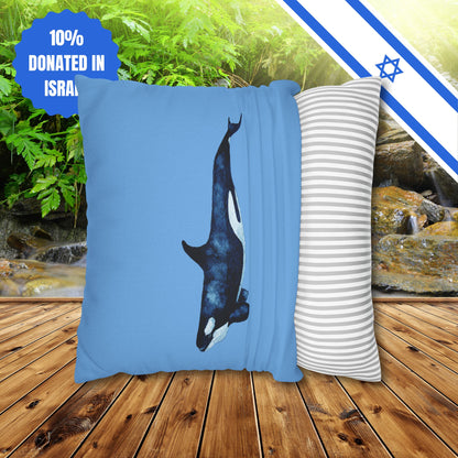 Square Pillowcase Gift Present Him Her His Her Adult Kid Home Decor House Couch Sofa Orca Killer Whale Love Themed Ocean Marine Lovers