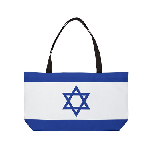 Israel Flag Weekender Tote Bag by Far Out Prints & Co.