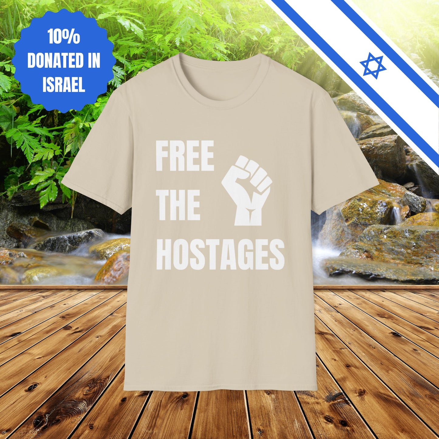Free The Hostages | Unisex Tee Israel Israeli Jewish Judaism Bring Them Home Stand With Us | by Far Out Prints & Co.