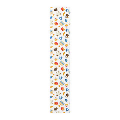 Hannukah Hanuka Hanukkah Chanukah Chanuka Chanukkah Channukah Chanukka 3 | Jewish Holiday Themed | Table Runner