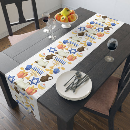 Hannukah Hanuka Hanukkah Chanukah Chanuka Chanukkah Channukah Chanukka 1 | Jewish Holiday Themed | Table Runner