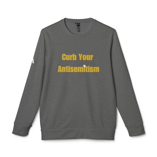 Curb Your Antisemitism Sweatshirt Personalised Customised Israeli Unisex Fleece Crewneck Sweatshirt Jewish Gift Israel Present Stand With Us