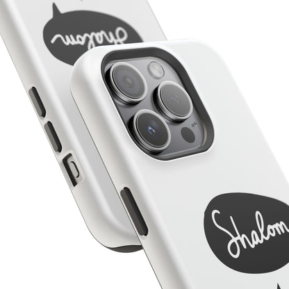 Shalom MagSafe Tough Phone Cases - Hebrew Israel Israeli Jewish Judaism Judaica - by Far Out Prints & Co.