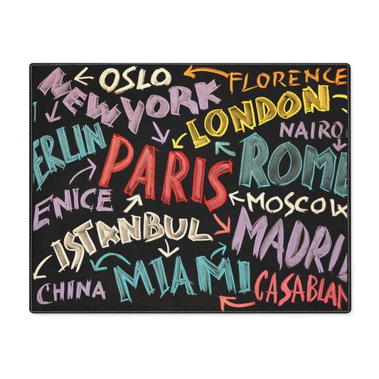 Around the World - Chalk Colors Pattern Design Gift Table Home - Placemat, 1pc -  by Far Out Prints & Co.