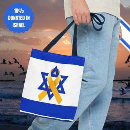 Israeli Hostages Flag Tote Bag Israel Flag Yellow Ribbon Tote Bag Bring Them Home Gift Jewish Present Judaism Totes Judaica Tote Bag Gift
