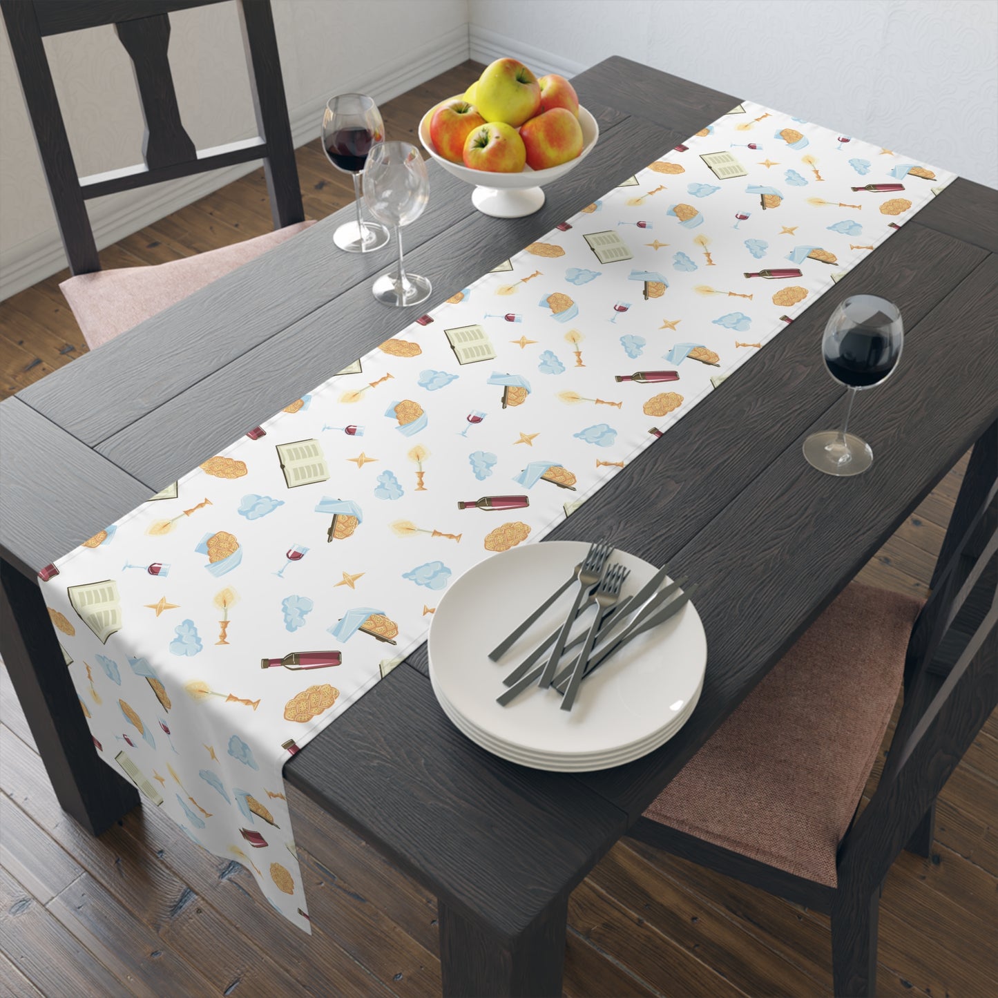 Shabbat Shabat Shabas Shabbas Shabos Shabbos | Jewish Holiday Themed | Table Runner | by Far Out Prints & Co.