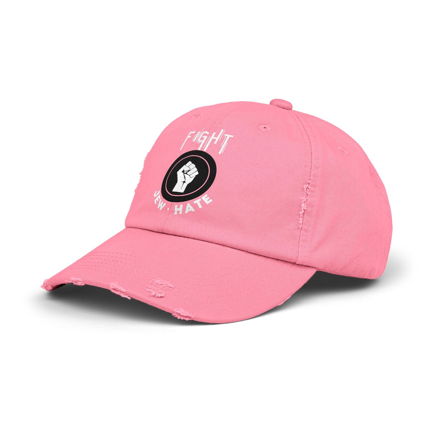 Fight Jew Hate - Unisex Distressed Cap Hats - Jewish Judaism Israel Israeli Zionist Zionism Stand With Us Fight Hate - Far Out Prints & Co.