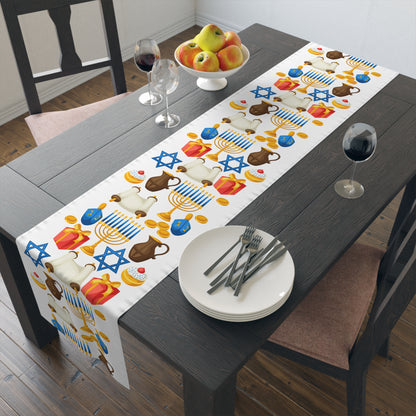 Hannukah Hanuka Hanukkah Chanukah Chanuka Chanukkah Channukah Chanukka 1 | Jewish Holiday Themed | Table Runner