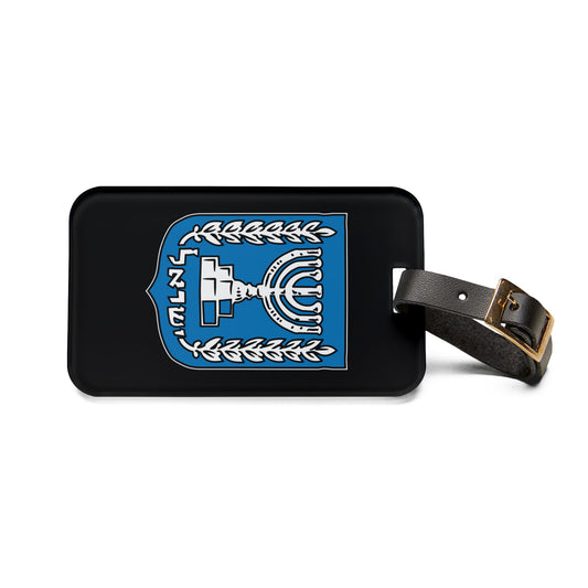 Israel Emblem Premium Acrylic and Leather Luggage Tag by Far Out Prints & Co Gift Present