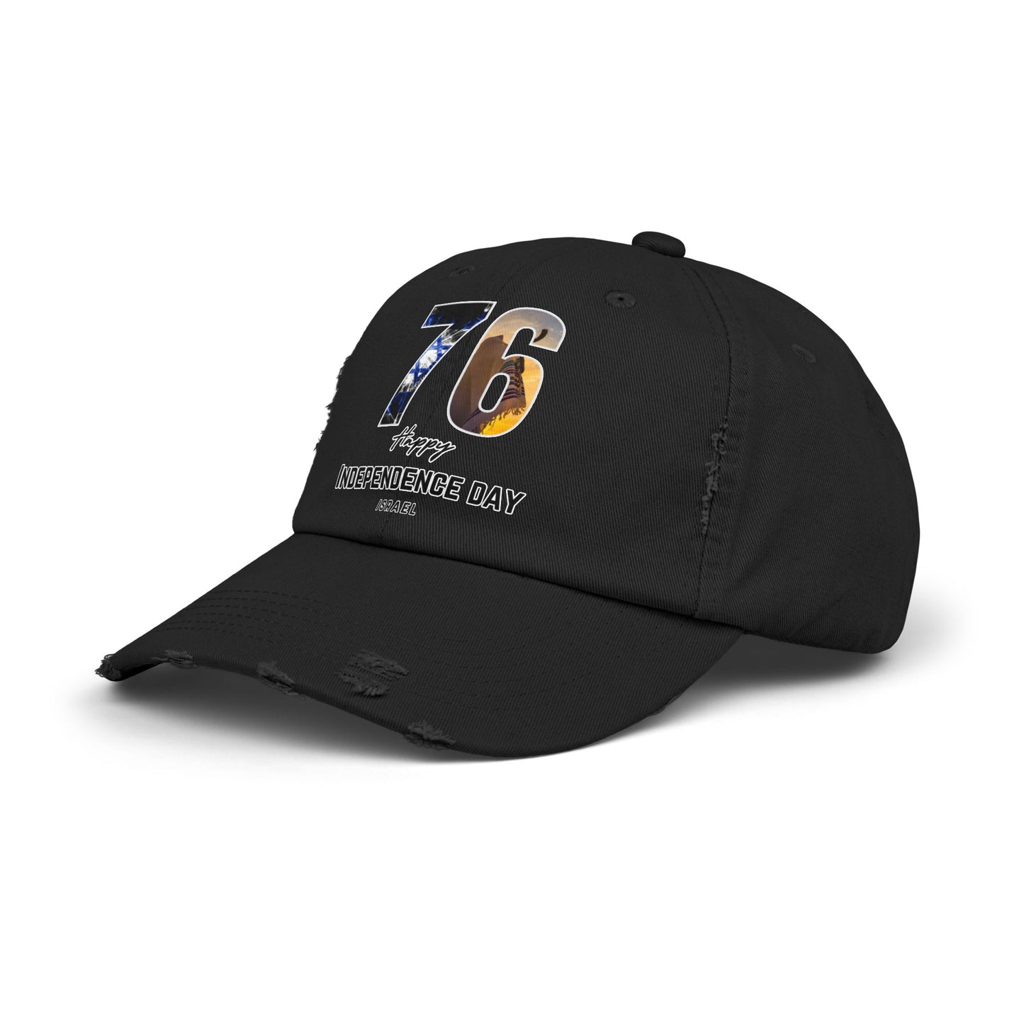 76 Independence Day Israel Hat for Him or Her Unisex Distressed Cap Gift Israel Jewish Present Judaism Israeli Zionist Zionism Cap