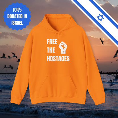 Free The Hostages | Unisex Hooded Sweatshirt | Israel Israeli Jewish Judaism Bring Them Home Stand With Us | by Far Out Prints & Co.