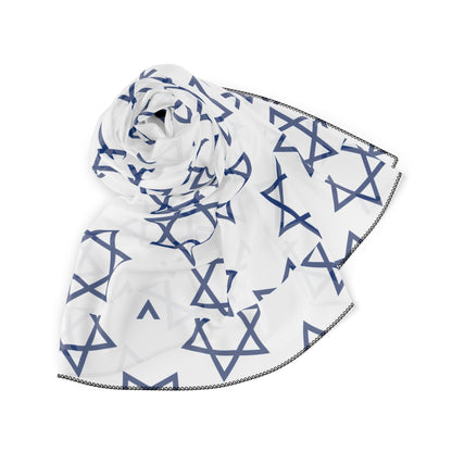 Star of David White Background | Jewish Judaism Judaica Israel Israeli Art | Poly Scarf | by Far Out Prints & Co