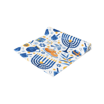 Hannukah Hanuka Hanukkah Chanukah Chanuka Chanukkah Channukah Chanukka | Jewish Holiday Themed | Table Runner