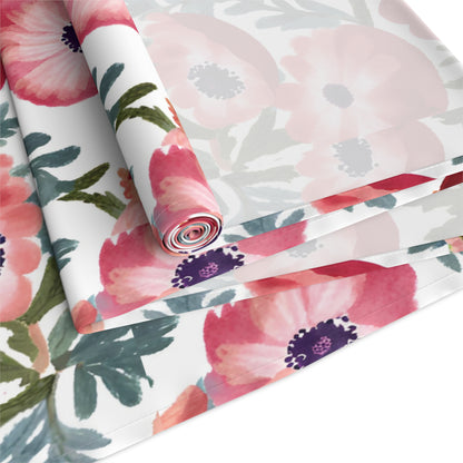 Rosh Hashanah Rosh HaShanah Rosh HaShana Rosh Ha-Shanah Pomegranate Anemone Flower Jewish Table Runner Israel Israeli Hebrew Table Runner