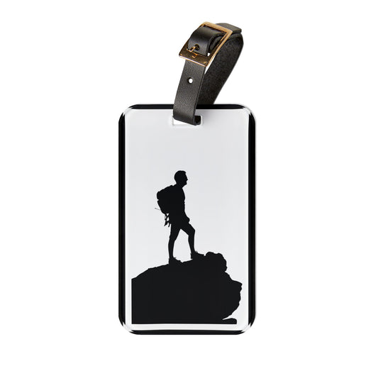 Seek Adventure Premium Acrylic and Leather Luggage Tag | by Far Out Prints & Co