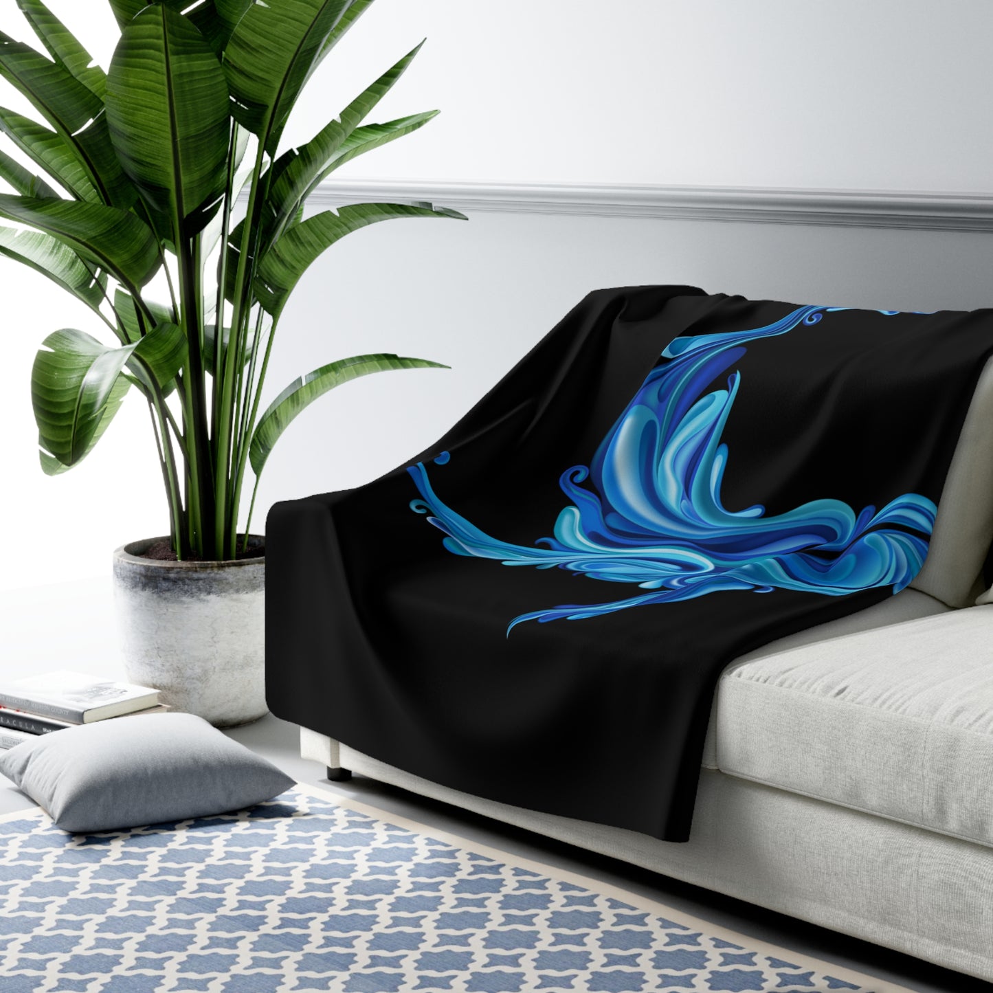 Blue Whale Sherpa Fleece Blanket