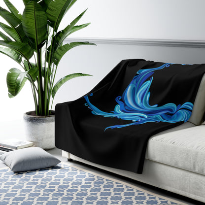 Blue Whale Sherpa Fleece Blanket