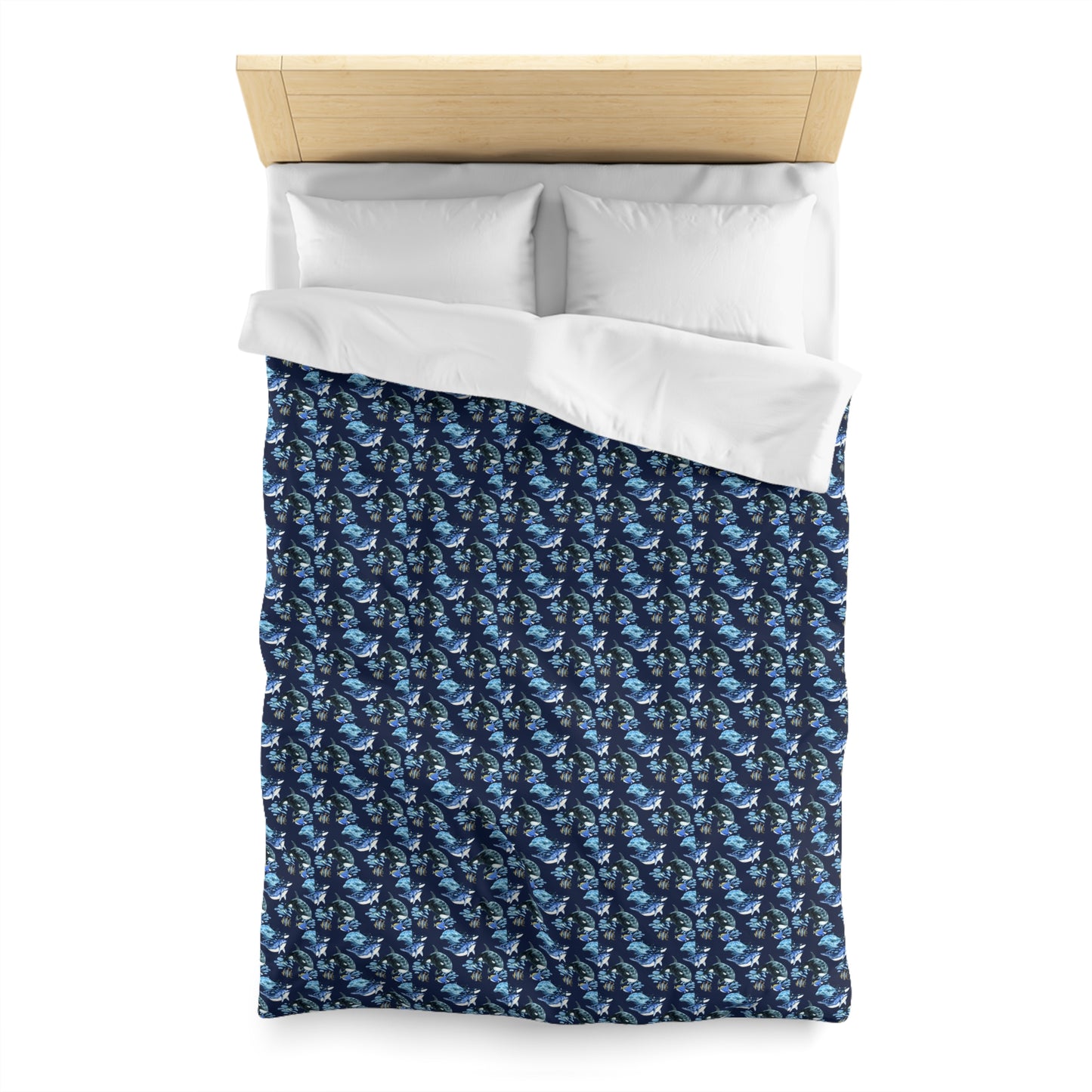 Duvet Cover Blanket for Him or Her Gift Ocean Lover Present Orca Killer Whale Dolphin Pattern Free Willy Gladys Sea Creatures Kids Adults