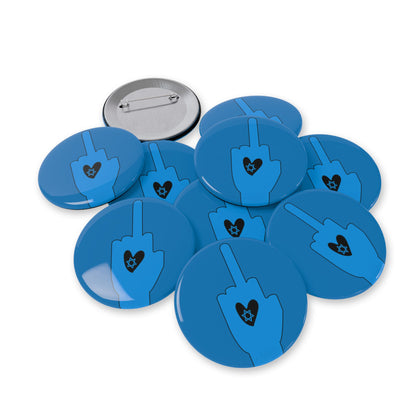 Blue Bloody Hands Middle Finger - Pin Buttons Pins - Israel Israeli Jewish Judaism Judaica - by Far Out Prints & Co.