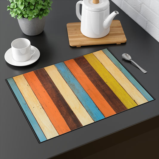 Pin Striped Earth Tones - Placemat, 1pc -  by Far Out Prints & Co.