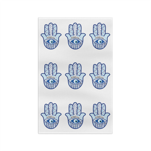 Hamsa Kabalah Judaism Design Pattern | Jewish Holiday Themed | Soft Tea Towel | by Far Out Prints & Co.