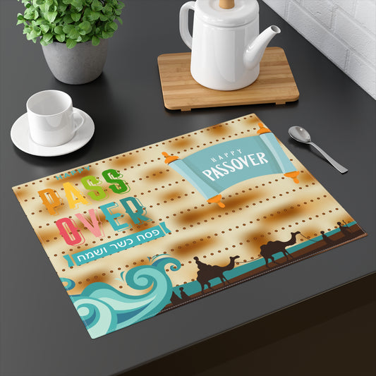 Happy Passover | Placemat, 1pc | Israel Israeli Judaism Judaica Jewish Holiday Gift Present | by Far Out Prints & Co.