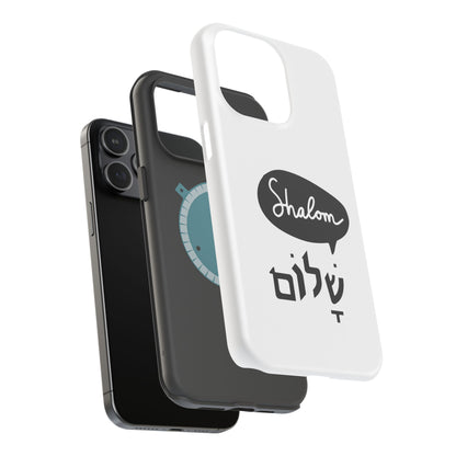 Shalom MagSafe Tough Phone Cases - Hebrew Israel Israeli Jewish Judaism Judaica - by Far Out Prints & Co.
