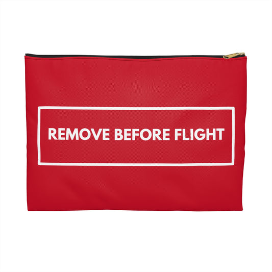 Remove Before Flight | Pilot Aviation Lovers | Travel Accessory Pouch | by Far Out Prints & Co.