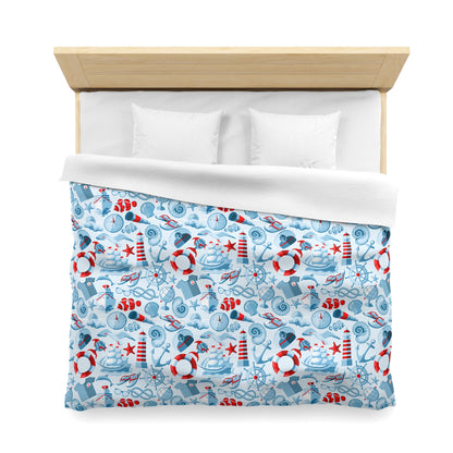 Duvet Cover Blanket for Him Her Gift Ocean Lover Present Orca Killer Whale Dolphin Pattern Navy Nautical Marine Life Sea Kids Adults Comfy