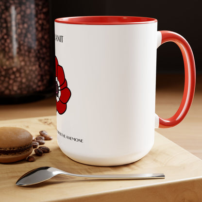 Calanit Israel's National Flower - Two-Tone Coffee Mugs, 15oz - Cafe Lovers - Far Out Prints & Co.
