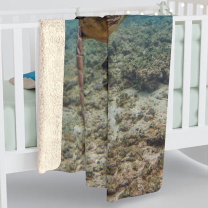 Cute Sea Turtle Sherpa Fleece Blanket