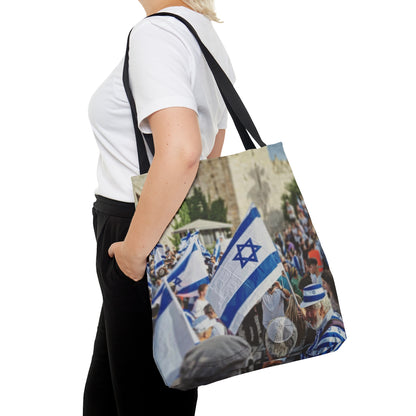 Jerusalem Day Parade Tote Bag (AOP) by Far Out Prints & Co.