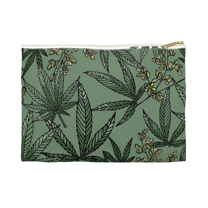 Male Marijuana Pattern - Accessory Pouch - Stoner Cannabis Weed Jewish Israeli Israel - by Far Out Prints & Co.