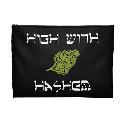 High with Hashem - Accessory Pouch - Stoner Cannabis Weed Jewish Israeli Israel - by Far Out Prints & Co.