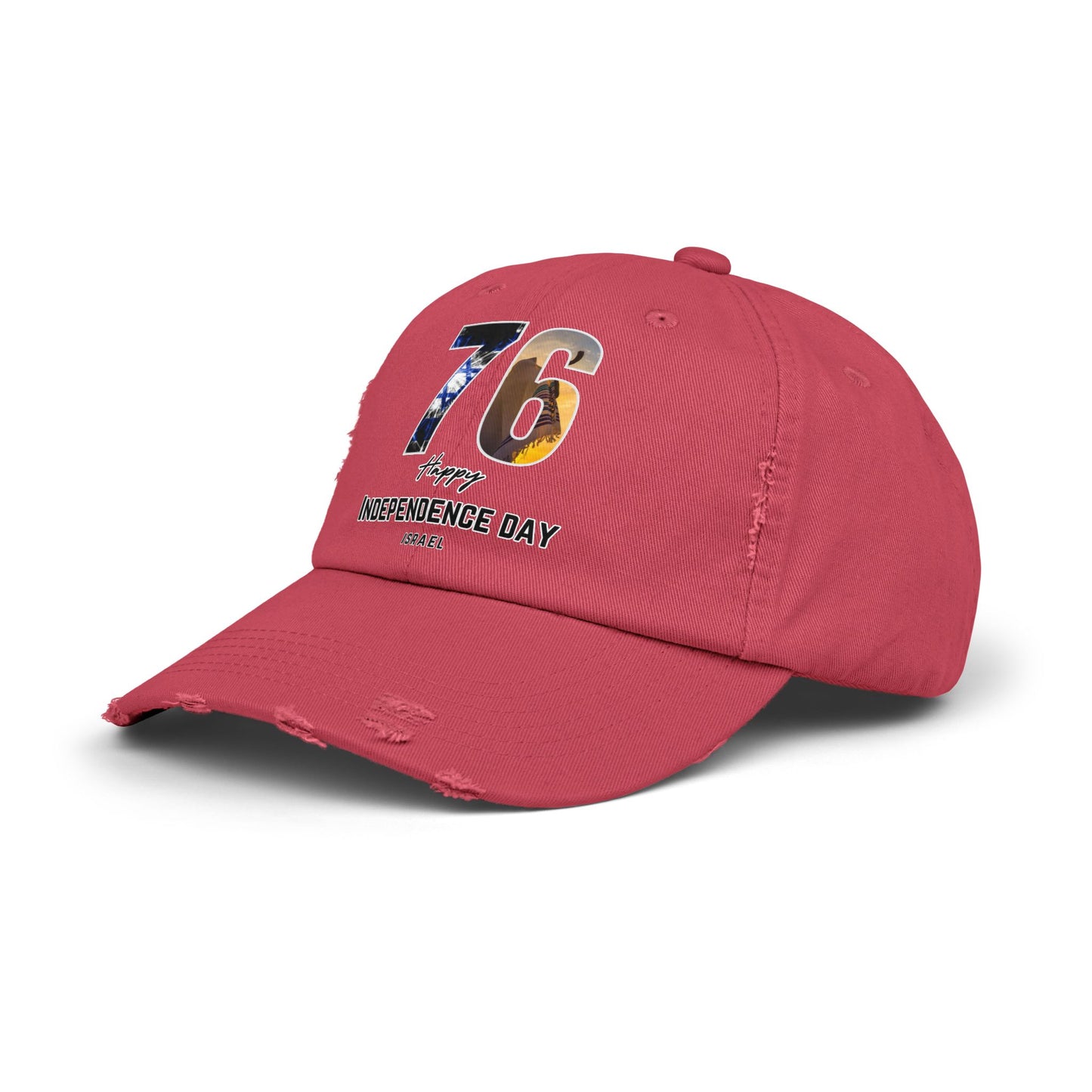 76 Independence Day Israel Hat for Him or Her Unisex Distressed Cap Gift Israel Jewish Present Judaism Israeli Zionist Zionism Cap