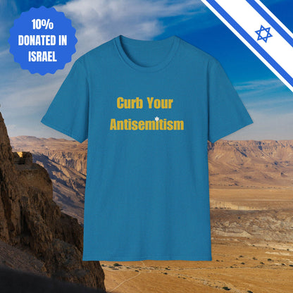 Curb Your Antisemitism T-Shirt - Stand Against Hate And Discrimination - Israel Israeli - by Far Out Prints & Co.