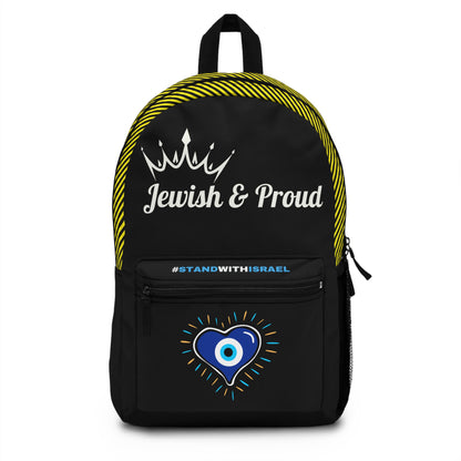 Jewish and Proud - Backpack Bag - Stand With Us Israel Israeli Jewish Judaism - by Far Out Prints & Co.